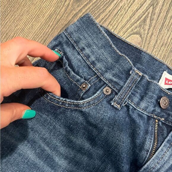 Levi's Youth Boys 514 Slim Straight Jeans Whisker Denim Medium Wash Blue Size 18 - Picture 5 of 11